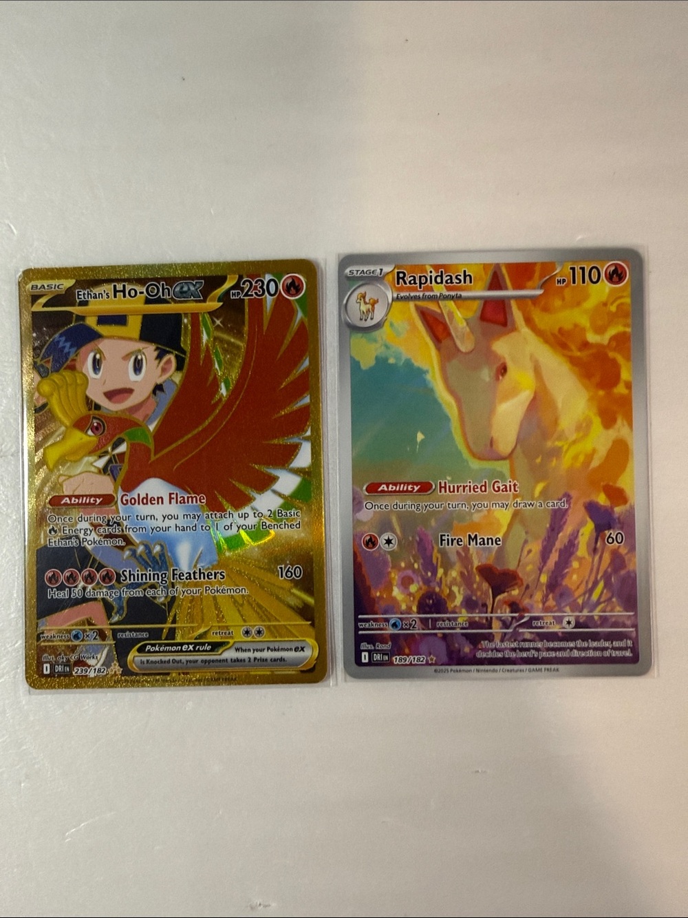 Pokemon Ho-Oh ex & Rapidash Full Art Cards — Red, Gold, Destin rival